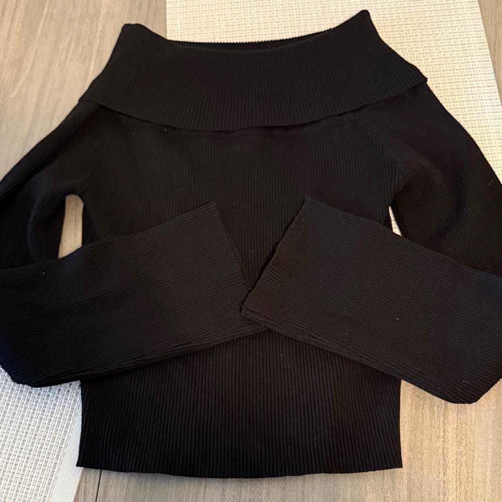 Better Be Off-Shoulder Black Sweater